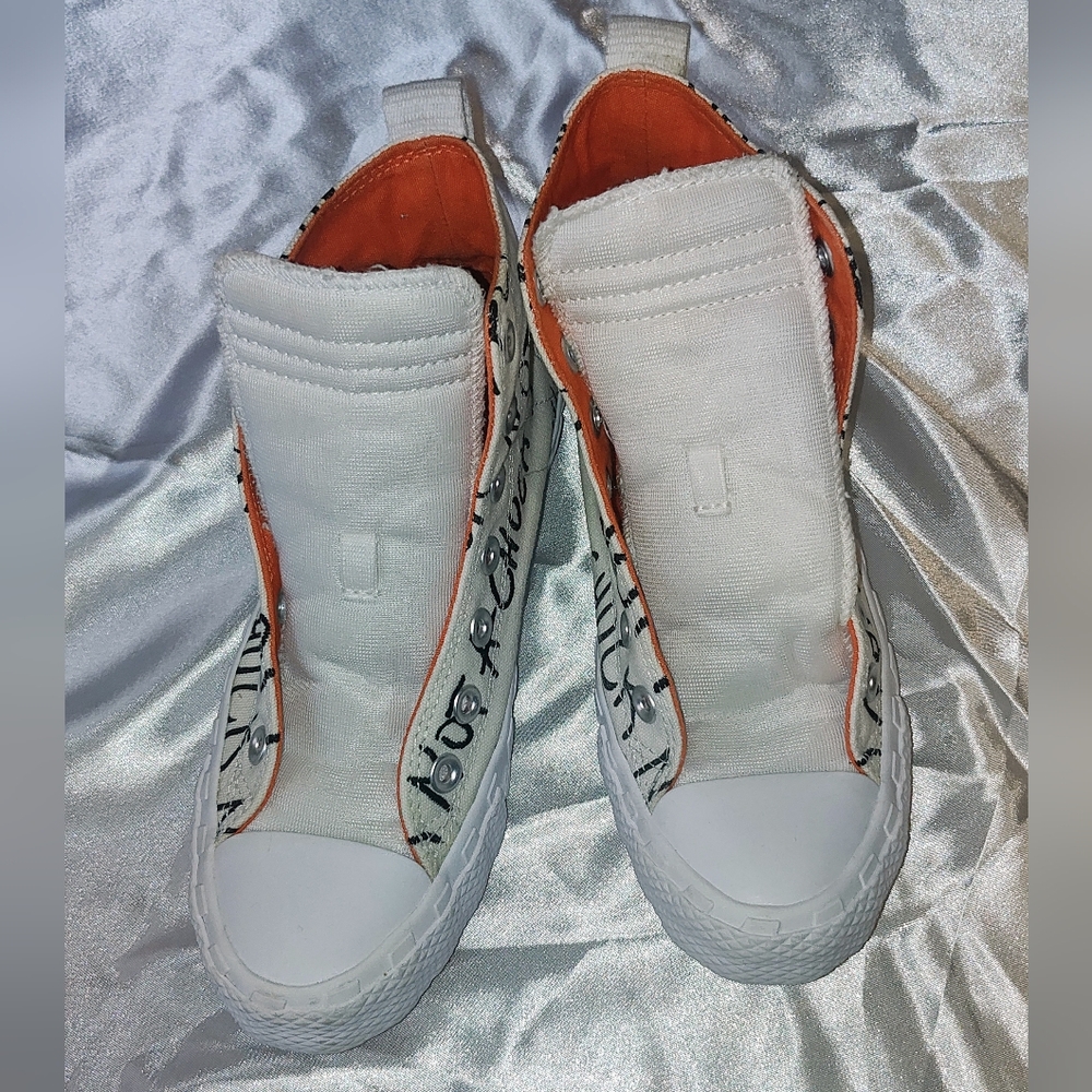 Converse White and Orange High-Tops